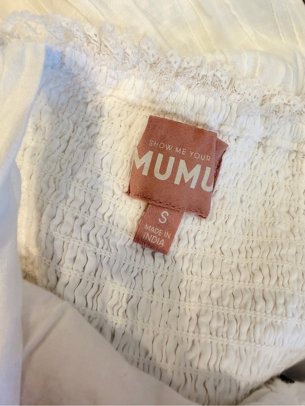 Show Me Your Mumu Regal Romper NWT Size Small White Cottagecore Tie Strap Romper - Picture 13 of 14
